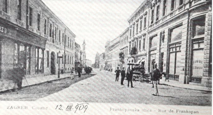 Frankopanska ulica 1909. godine. Razglednica